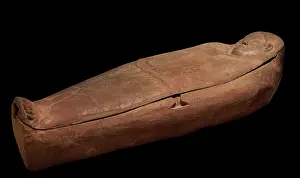 Phoenician: Anthropomorphic terracotta sarcophagus. From Ghar