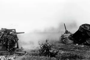 Accredited: Anti-aircraft gun in a direct fire role at the Eatsern Front
