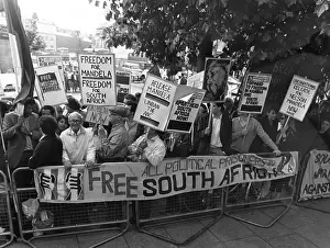 Activism: Anti-apartheid demonstrators