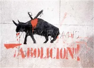 Graffito: ANTI-BULLFIGHT GRAFFITO