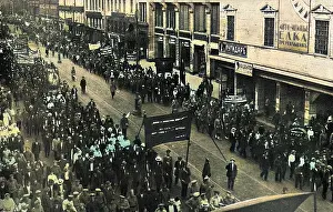 Anti-capitalist parade in a Russian street