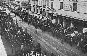 Capitalist: Anti-capitalist parade in a Russian street