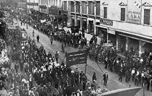 Capitalist: Anti-capitalist parade in a Russian street