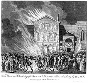 1780: Anti-Catholic Gordon Riots, London. Mob setting