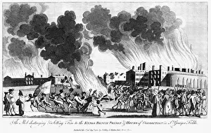1780: Anti-Catholic Gordon Riots, London. Mob setting