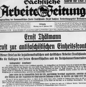 Zeitung: Call for anti-fascist united front in the Saxon Arbeit