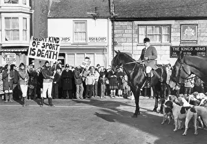 Wellies: Anti-hunting demonstration, St Just, Cornwall