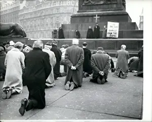 Knelt: Anti-nuclear demonstrators kneel, Trafalgar Square, London