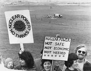 Cegb: Anti-nuclear power demonstration, Gwithian, Cornwall