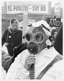 Protester: Anti-nuclear power demonstration, Cornwall