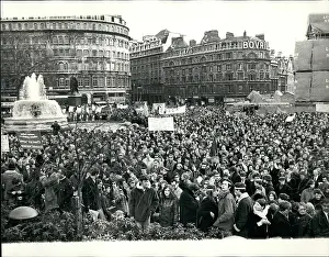 Massed: Anti-Vietnam War demonstration, Trafalgar Square, London