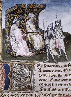 Antiochus: Antiochus III and a counselor receiving reports