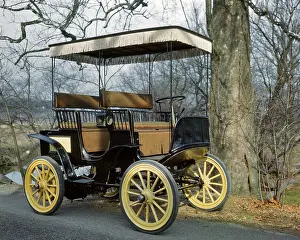 Horseless: Antique Horseless Carriage Gold and Black with