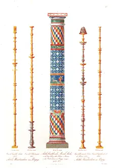 Klassischen: Antique mosaic column from the House of Mosaic