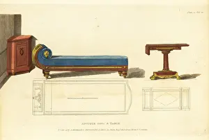 Rosewood: Antique sofa and table, 1813