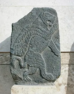 Aleppo: Antiquities Oriental. Aramaean relief. Basalt bas-relief. Wi