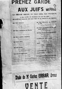 Semitic: Antisemitic poster in Nice, 1934