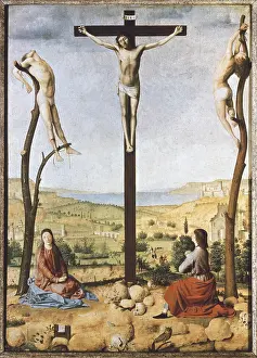Crucify: Antonello da Messina. Crucifixion. 1475. At his
