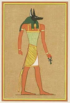 Osiris: Anubis, god of the dead, with head of a jackel