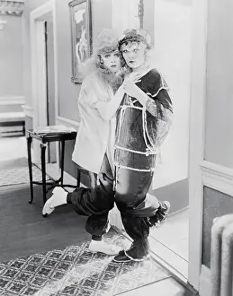 Timid: Anxious women in costume