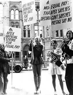 Clerical: APEX union members campaigning with placards