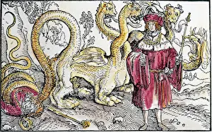 Trostspiegel: Apocalyptic dragon is killing a king and attacking a Prince