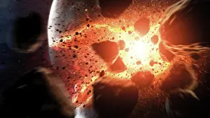 Apart: Apocalyptic space scene with an exploding planet