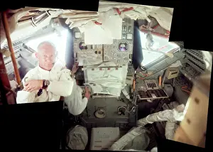 Epromo04182019: Apollo 11, Composite of Buzz Aldrin In Lunar Module, 1969