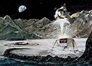 Moons: Apollo 11, Lunar Module Ascent, Artist Concept