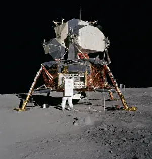 Spacesuits: Apollo 11 Lunar Module on the Moon's surface. ?