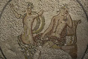 Daphne: Apollo and Daphne. Roman mosaic panel. 3rd-4th