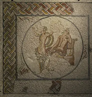 Daphne: Apollo and Daphne. Roman mosaic panel. 3rd-4th