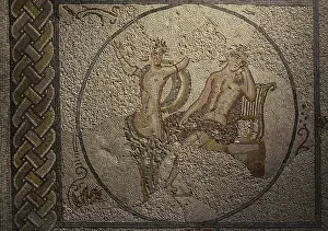Daphne: Apollo and Daphne. Roman mosaic panel. 3rd-4th