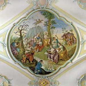 Canons: Apollo with muses in front of mount Parnassus