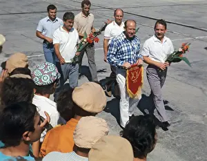 Kubasov: Apollo-Soyuz Test Project participants at Baikonur