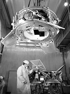Expert: Apollo spaceship docking mechanism being tested, 1974