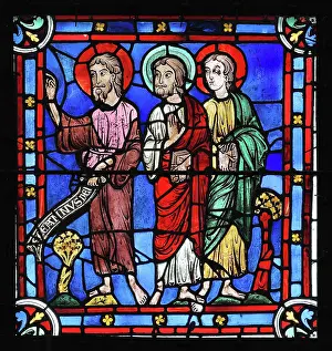 Axial: Apostles stained glass window, Chartres cathedral, France