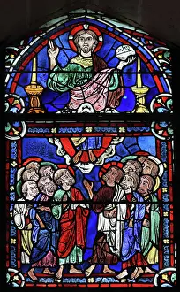Axial: Apostles stained glass window, Chartres cathedral, France