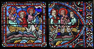 Axial: Apostles stained glass window, Chartres cathedral, France