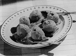 Garnished: APPLES & FRIED BREAD