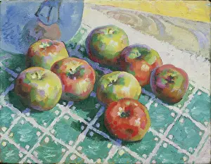 Crimson: Apples on a Tablecloth