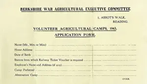Application: Application form, Volunteer Agricultural Camps