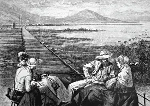 Approaching: Approaching the Great Salt Lake. Passengers in
