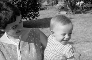 Adored: April 4 1965 -John Harris adored his son, Davey, pictured