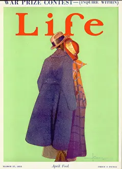 Glance: April Fool - Visual illusion of two coats and hats on a stan