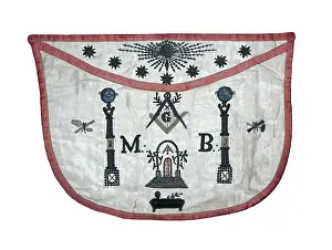 Creencia: Apron of a Masonic Master. Textiles. FRANCE. ZLE-DE-FRANCE