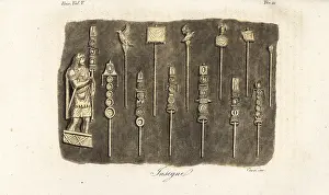 Aquila: Aquilifer and examples of Roman eagles or aquila