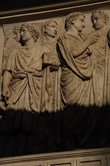 Allegorical: Ara Pacis Augustae. Processional frieze. Detail. Relief. Nor