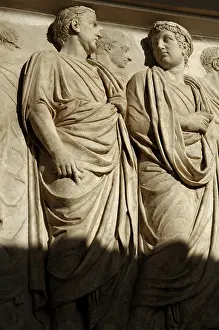 Allegorical: Ara Pacis Augustae. Processional frieze. Detail. Relief. Nor
