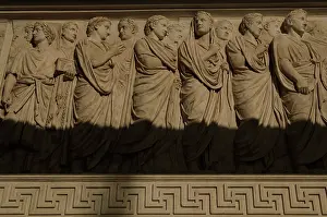 Allegorical: Ara Pacis Augustae. Processional frieze. Detail. Relief. Nor